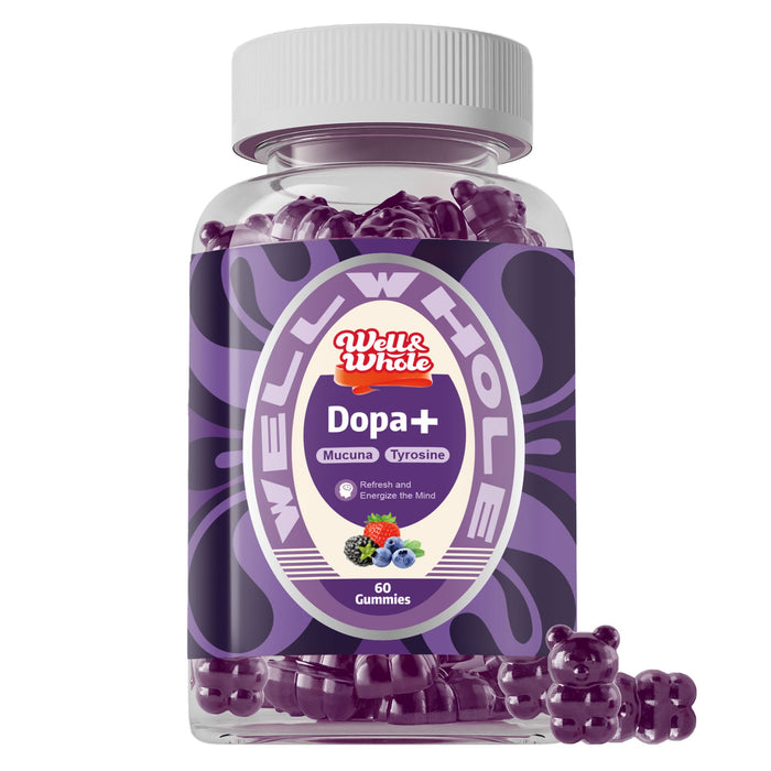 GetWellWhole mucuna pruriens dopamine gummies jar with 500mg and mood label