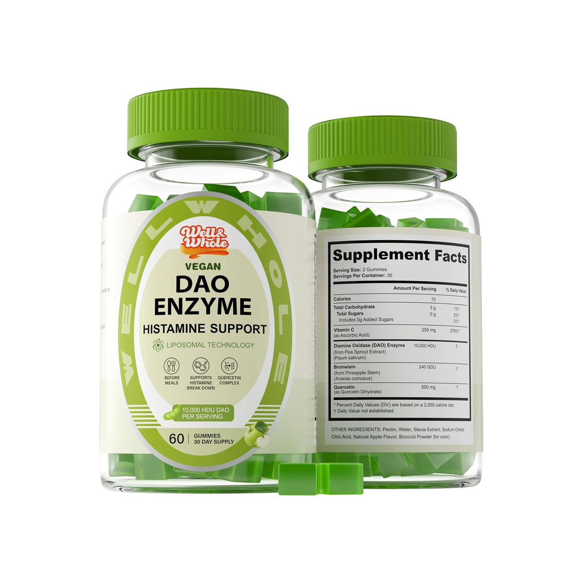 DAO Support Gummies with Pea Sprout & Quercetin | Plant-Based, 60 Count