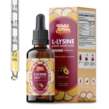 GetWellWhole L-lysine liquid drops 1000mg amber bottle with dropper and dosage label