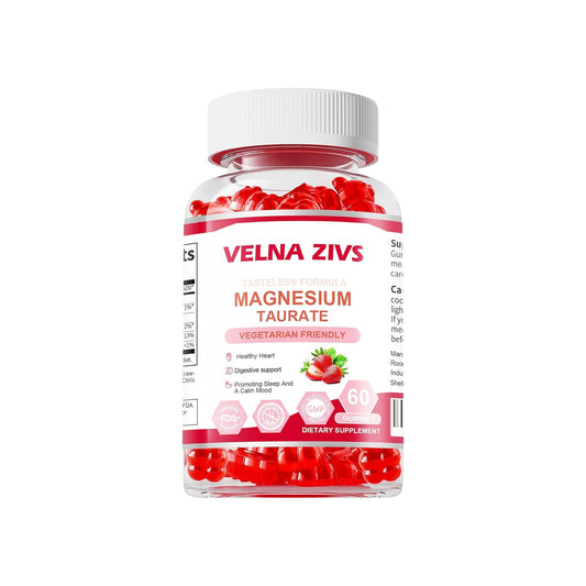 Magnesium Taurate Gummies 1800mg | Taurine-Bound Magnesium, Strawberry, 60 Count