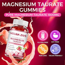 Chewable magnesium taurate gummies in a bowl beside a water bottle on a gym bench