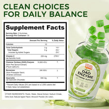 DAO support gummies supplement facts panel showing pea sprout and quercetin per serving